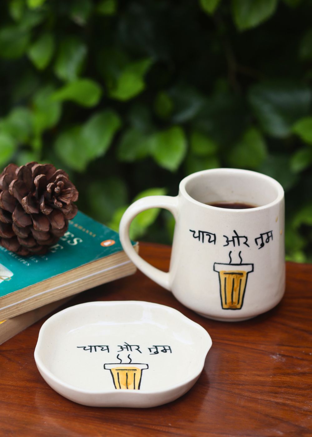 Chai or Tum Mug & Handmade Dessert Plate - The Chai Lovers Edit made by ceramic