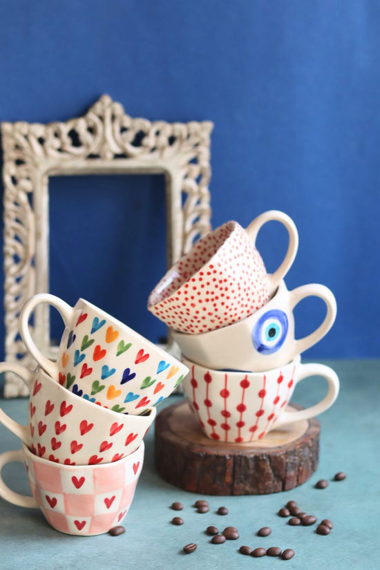 Set of 6 handmade mugs (For the price of 5) handmade in India