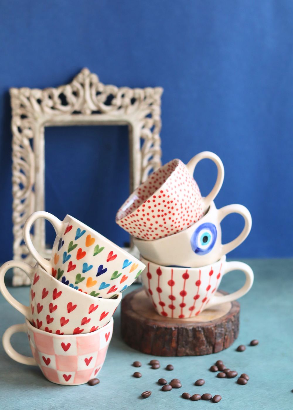 Set of 6 handmade mugs (For the price of 5) handmade in India