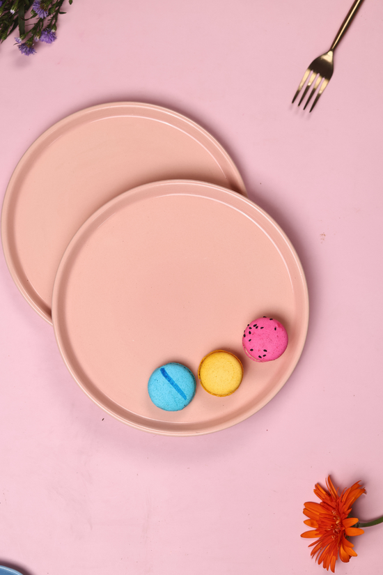 Two handmade ceramic platters 