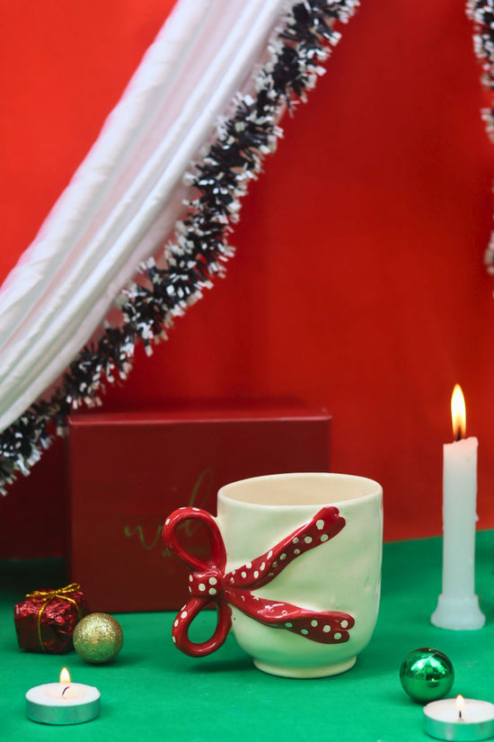 Pinteresty Bow Mug in a Gift Box made by ceramic