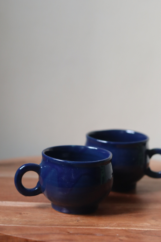 Bright blue espresso mug