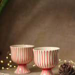 handmade goblet with red & white color
