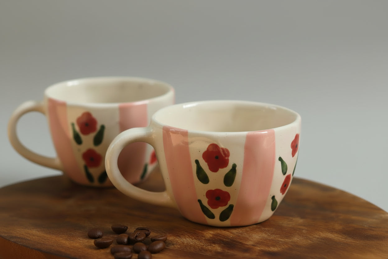 Handmade Pastel tulip Mug
