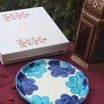 Blue Floral Plate in a Gift Box handmade in india