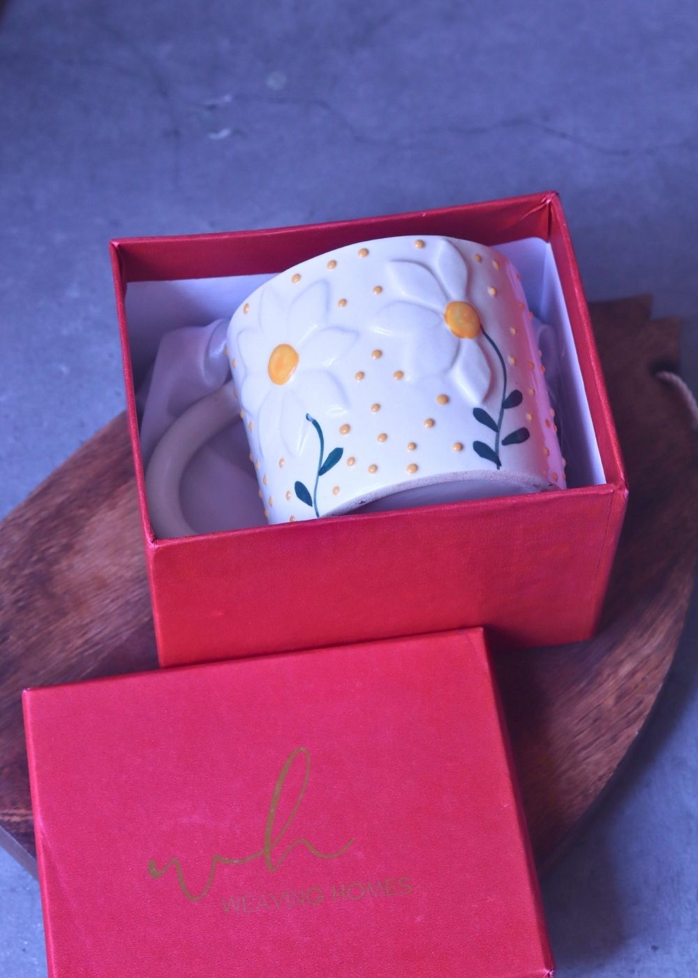 Wildflower Mug in a Gift Box handmade in india