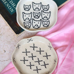 Crosses & Cats Handmade Dessert Plate Handmade in india