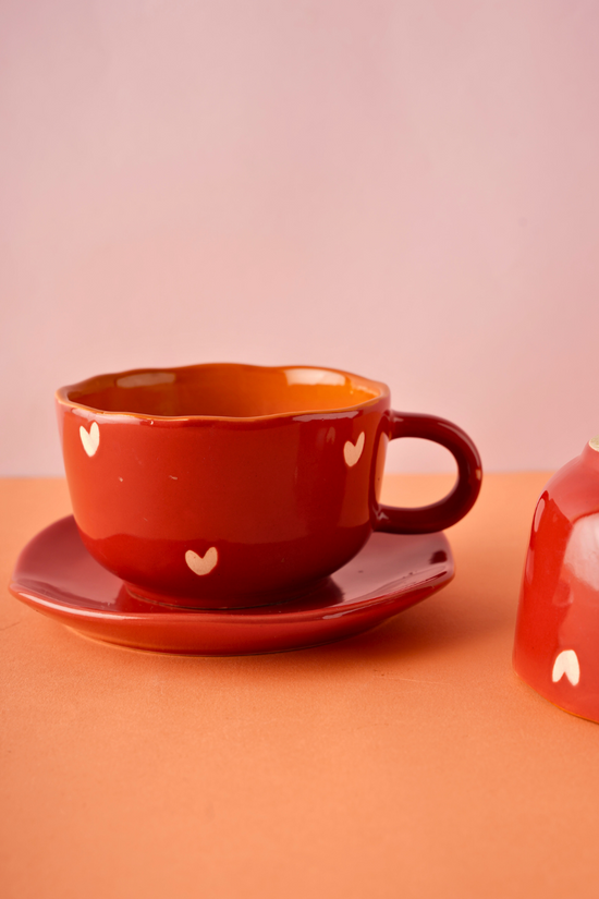 handmade mug & dessert plate with Adorable design