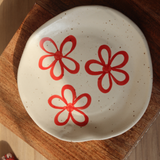 red bloom plate made with pure ceramic 