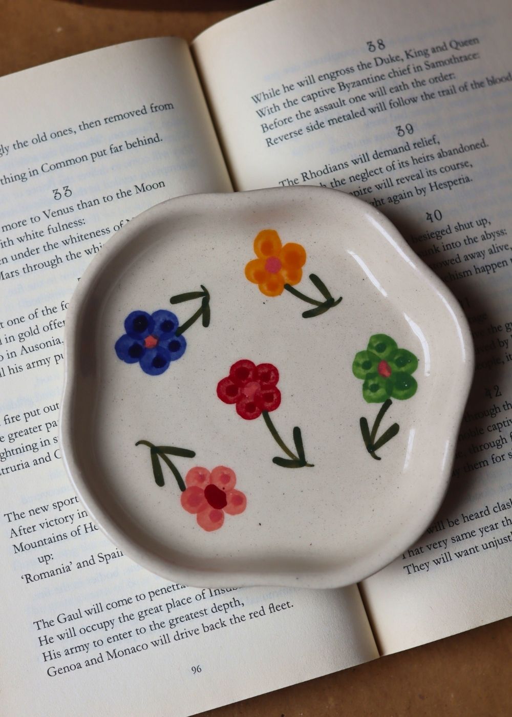 Floral Blossom Handmade Dessert Plate with premium quality material