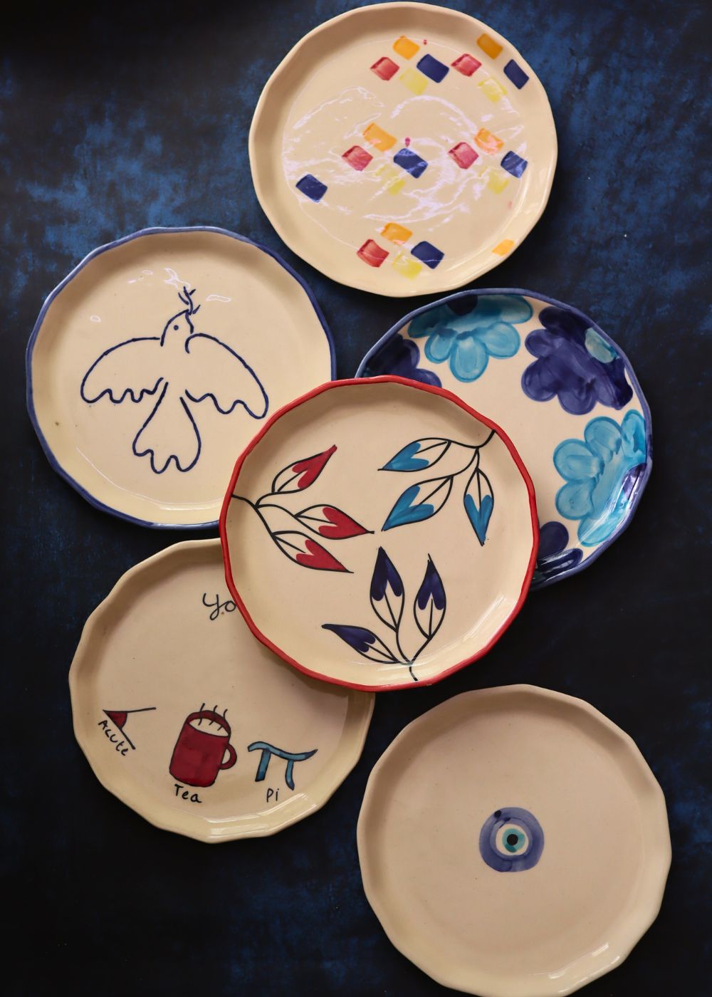 Set of 6 Blue Plates (For the price of 5)  with premium quality material