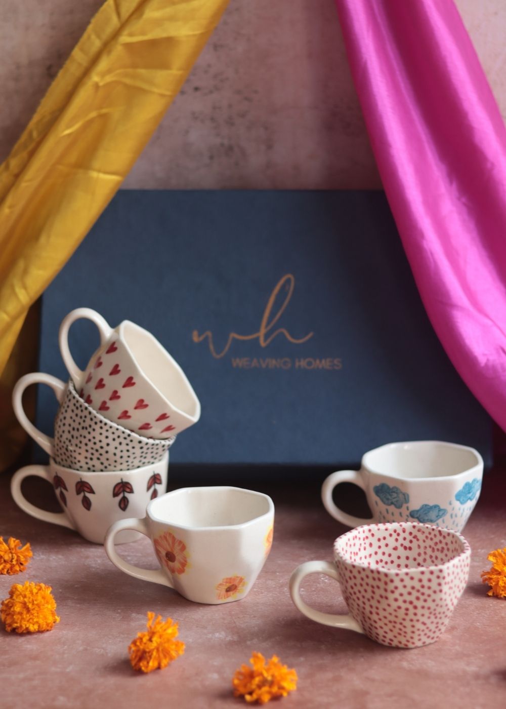 Set of 6 Dreamy Delight Mugs (for the price of 5) Diwali Gift Box premium quality gift hamper