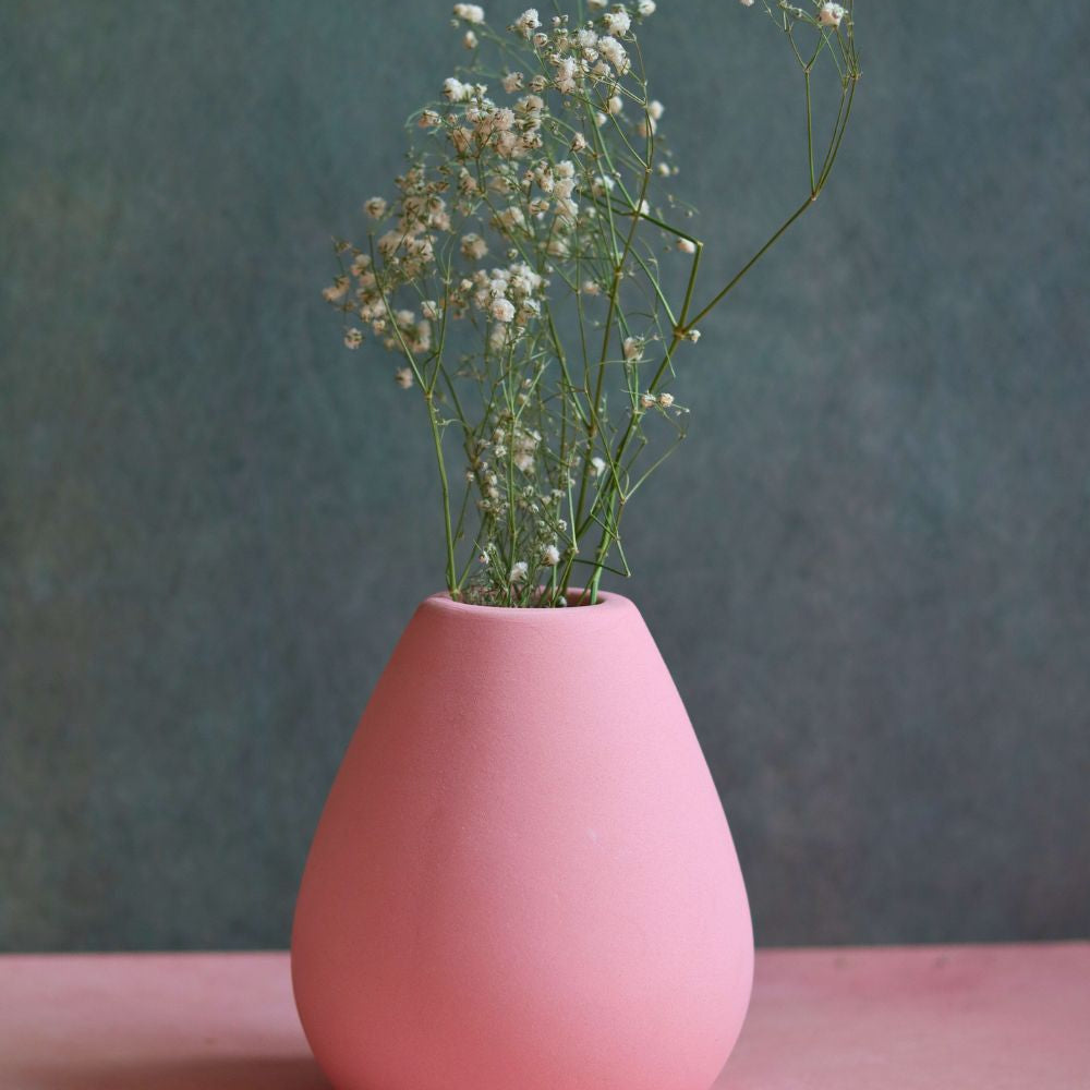 Handmade esoteric vase tall pink