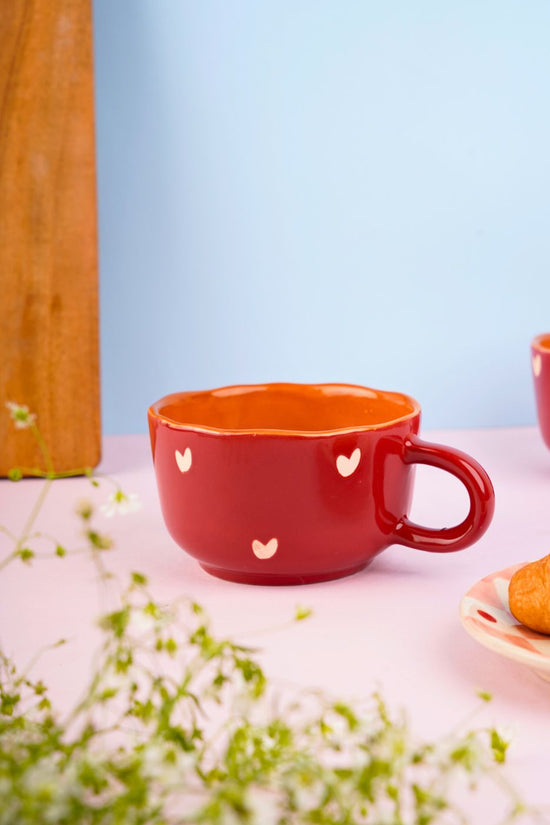 cupid cup with white heart color 