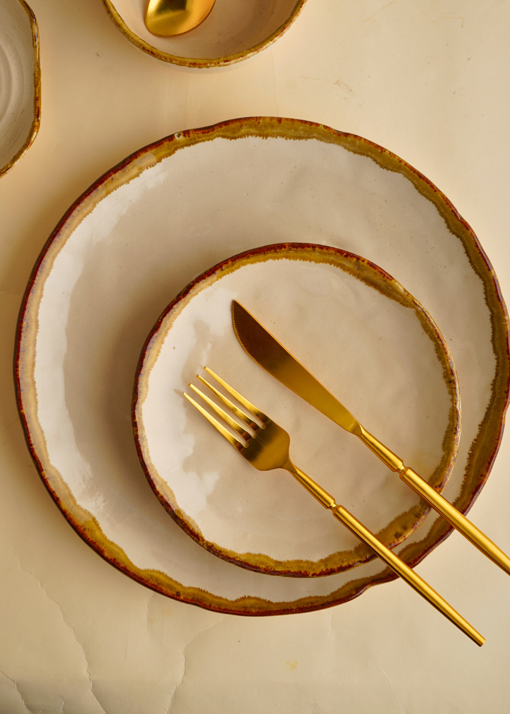 ivory stoneware dinner & snack plates made by ceramic 