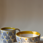 forest fetish mug & bowl handmade in india 