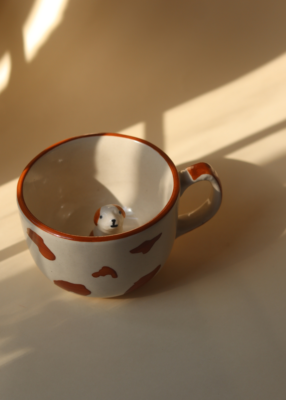 Handmade ceramic dog mug