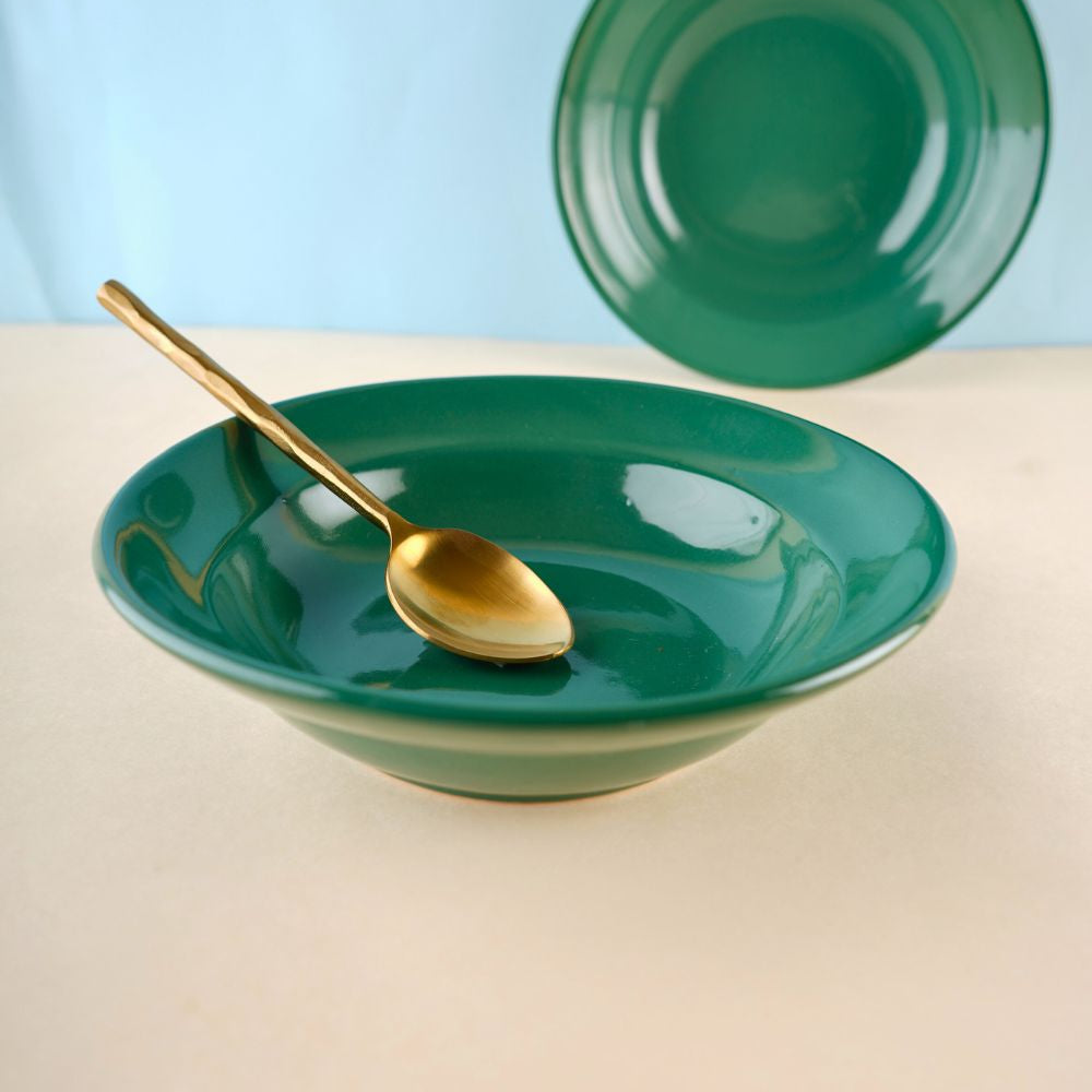handmade sea green pasta plate