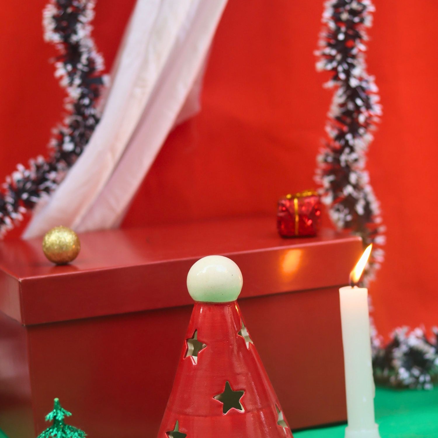 Lead free Santa's Cap tea light Diffuser in a Gift Box