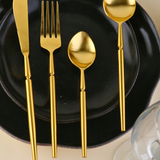 golden cutlery set with premium golden color