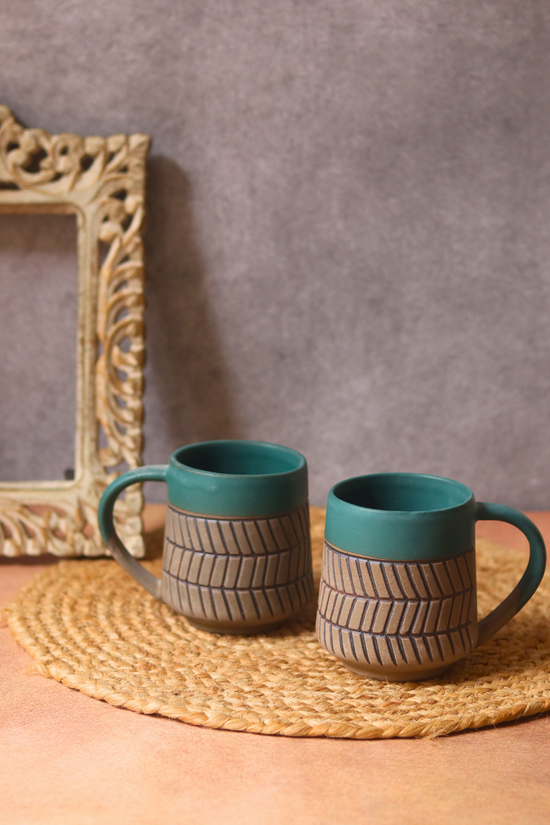 Teal Chevron Mugs