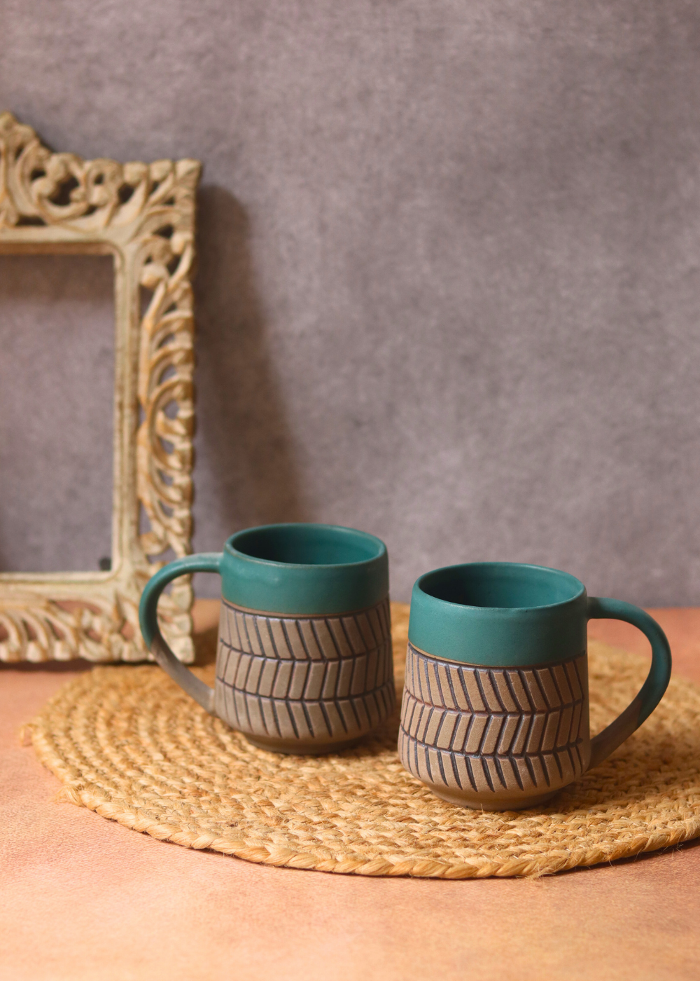Teal Chevron Mugs