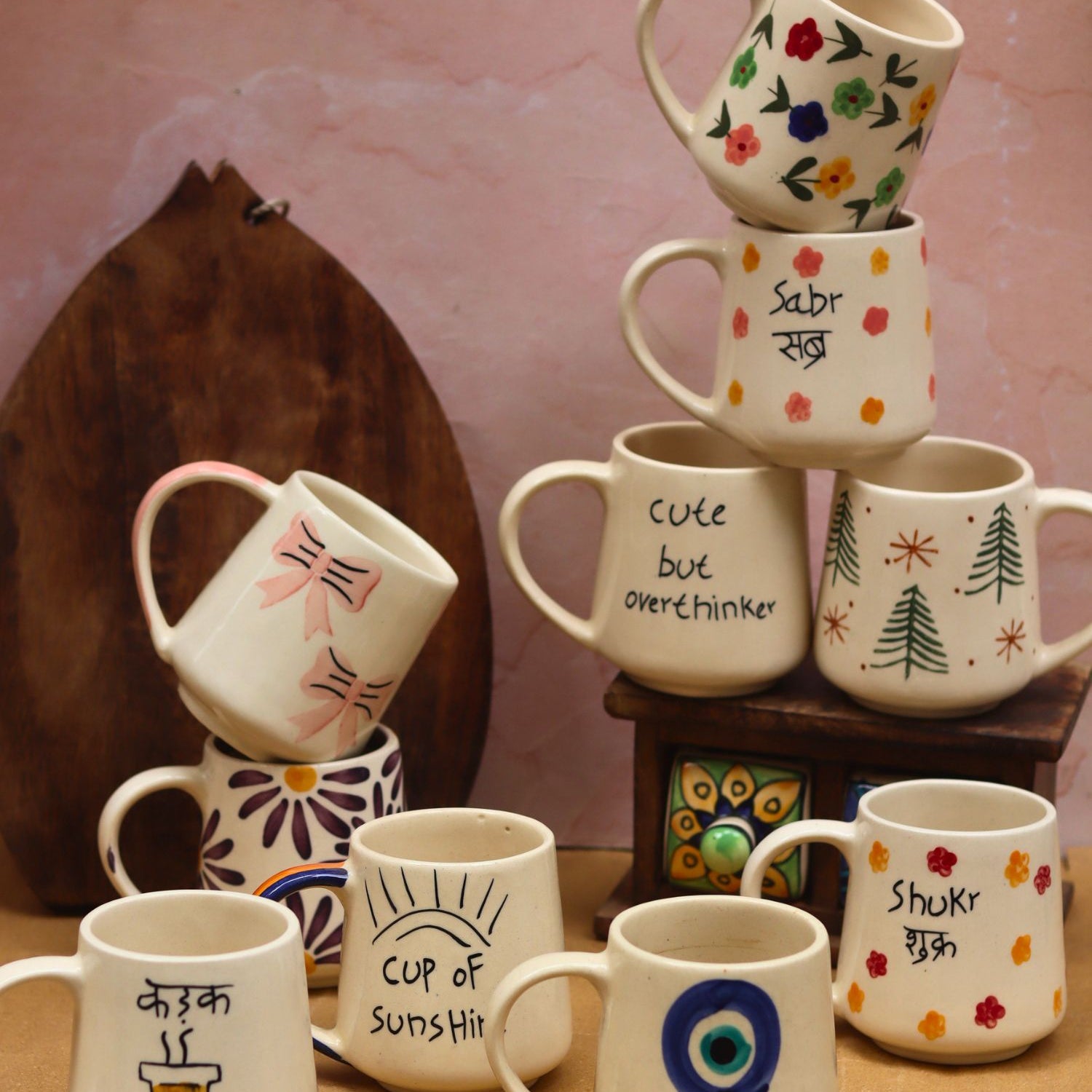 handmade Set of 10 Message Mugs ciombo (for the price of 7)