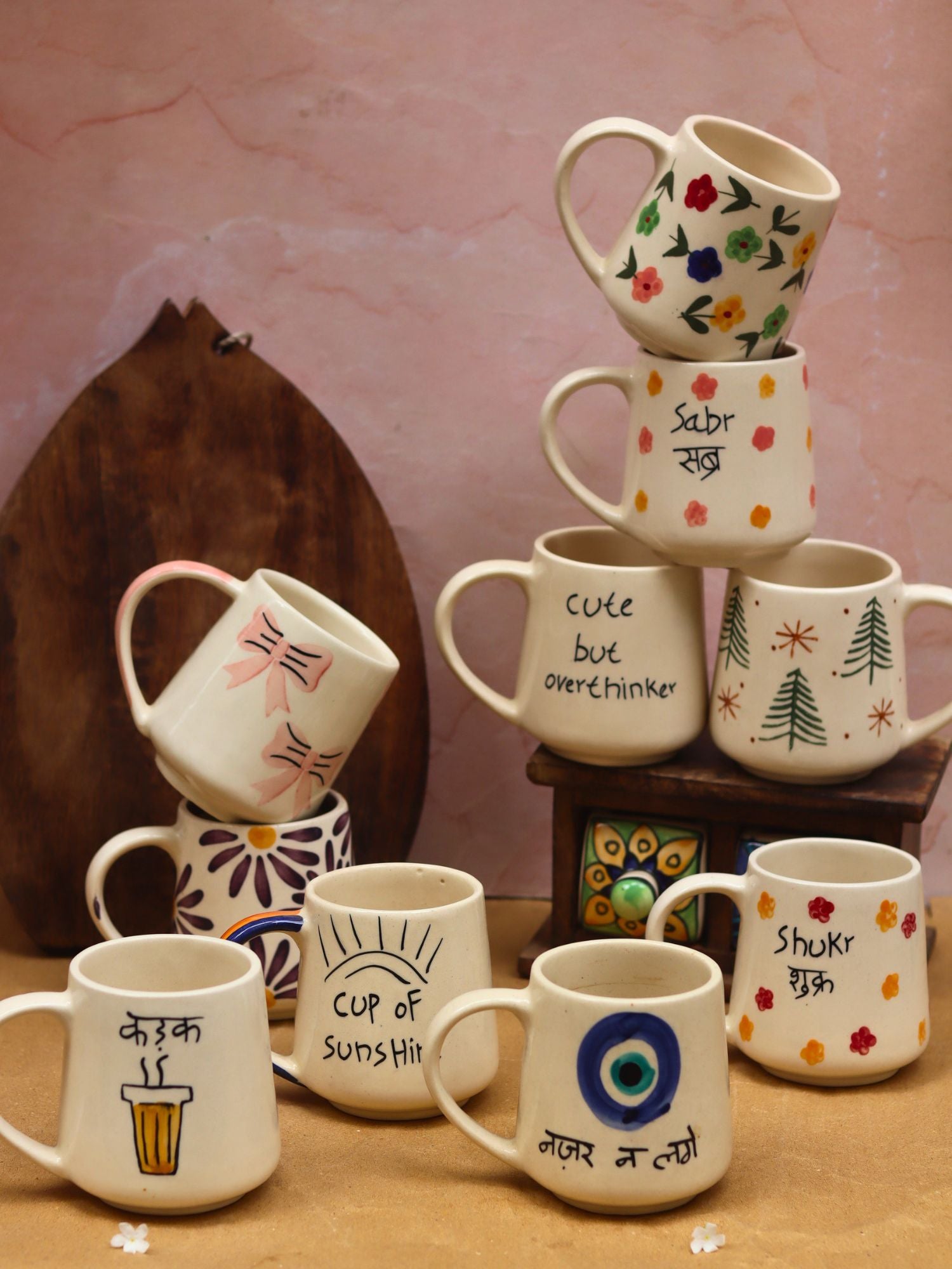 handmade Set of 10 Message Mugs ciombo (for the price of 7)