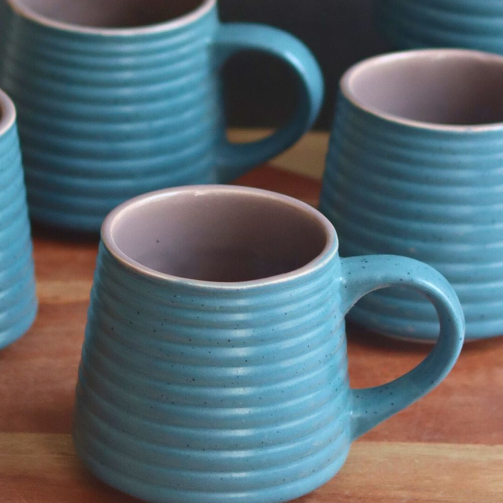 Matte Blue Coffee Mug made by ceramic
