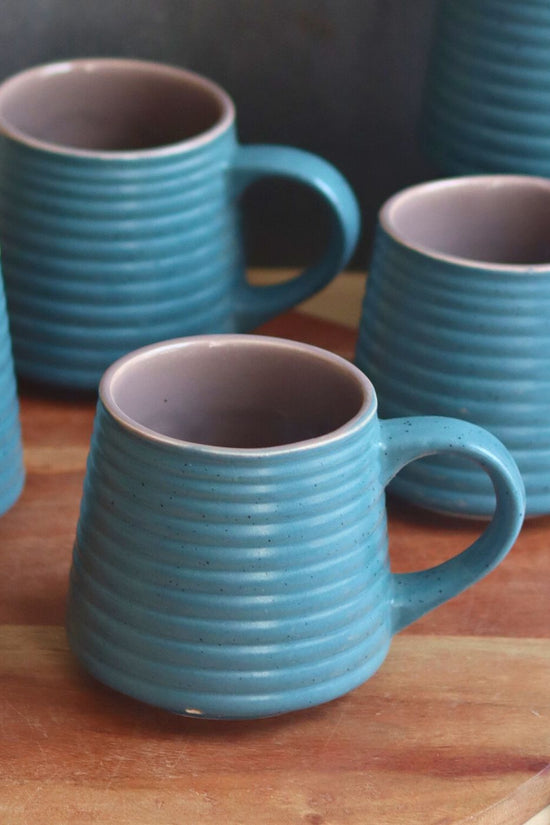 Matte Blue Coffee Mug made by ceramic