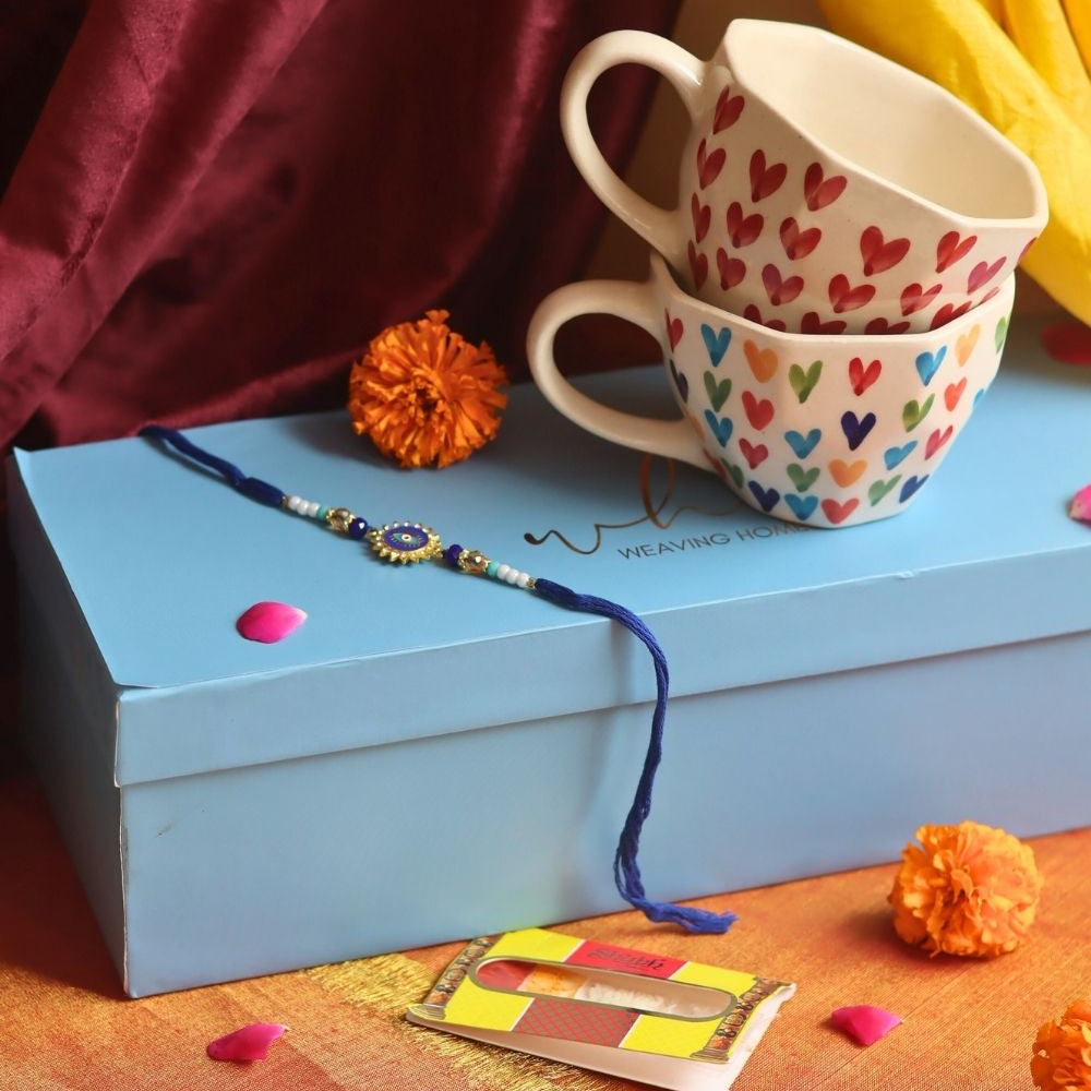 Handmade Heart & LoveisLove Mugs Rakhi Gift Box