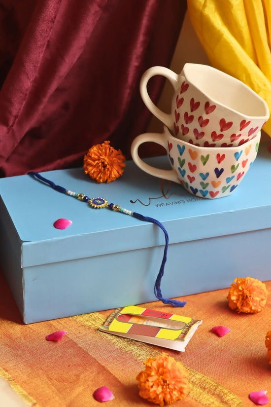 Handmade Heart & LoveisLove Mugs Rakhi Gift Box