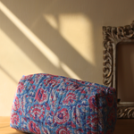 Block printed toiletry bag large