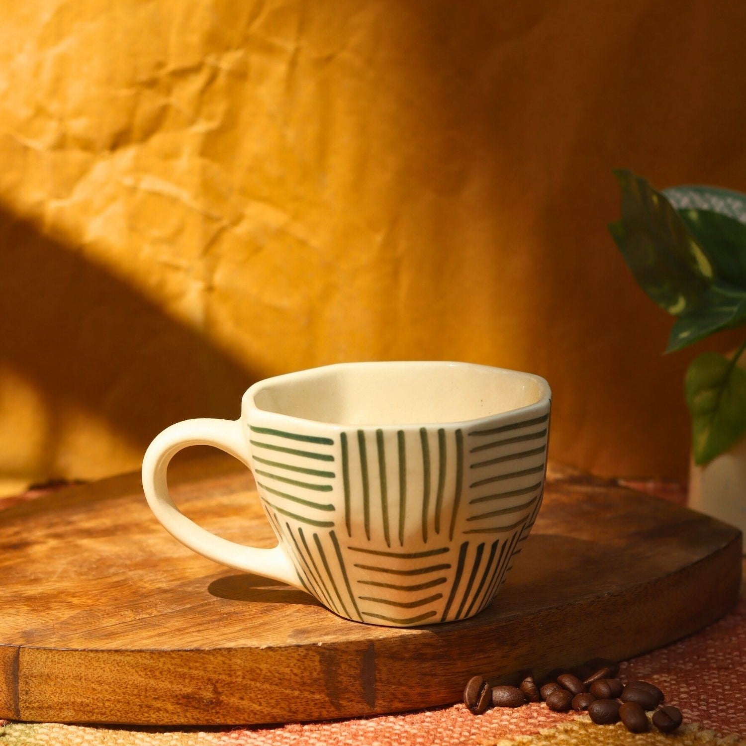 handmade Green All Lines Mug