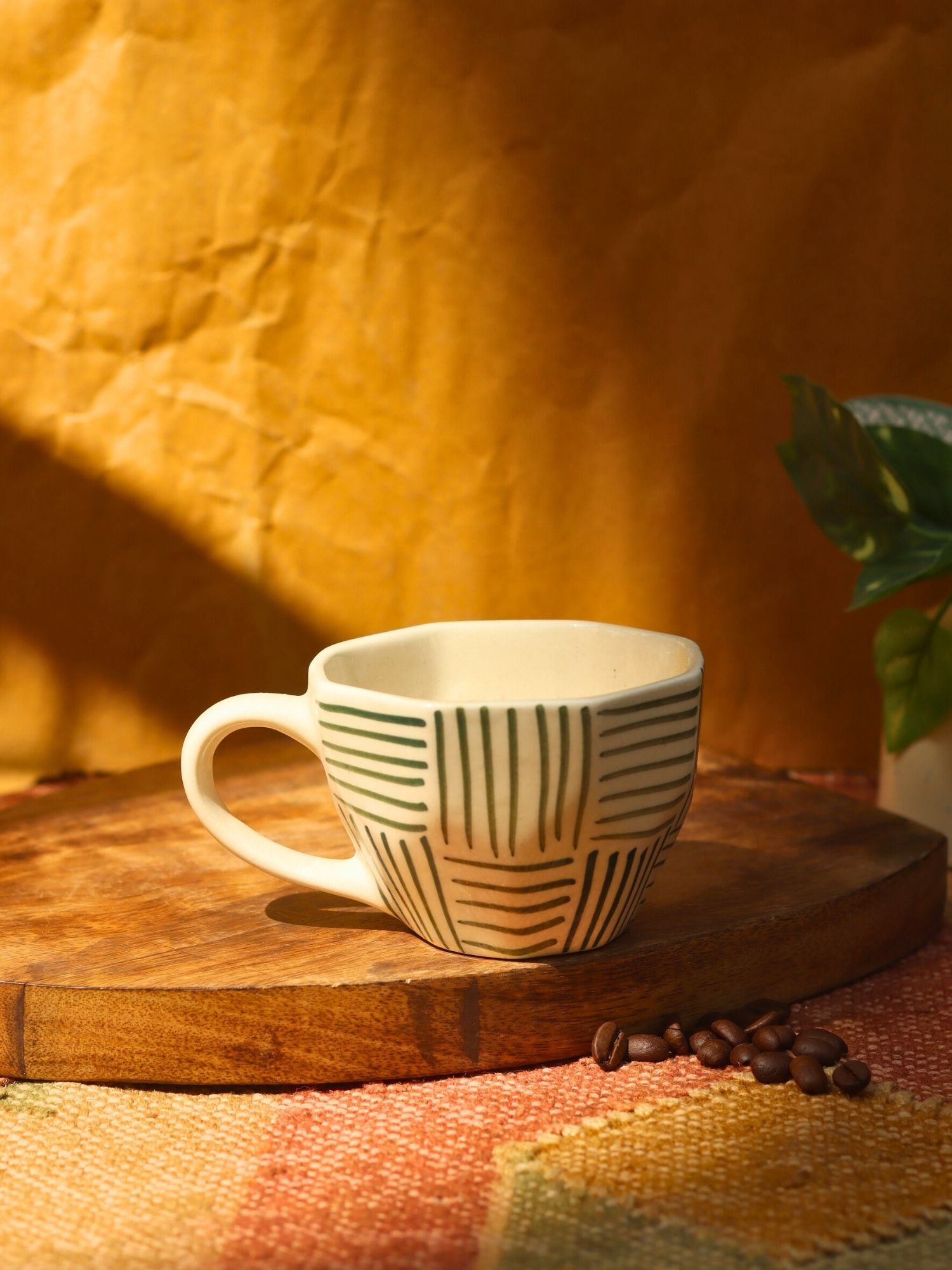 handmade Green All Lines Mug