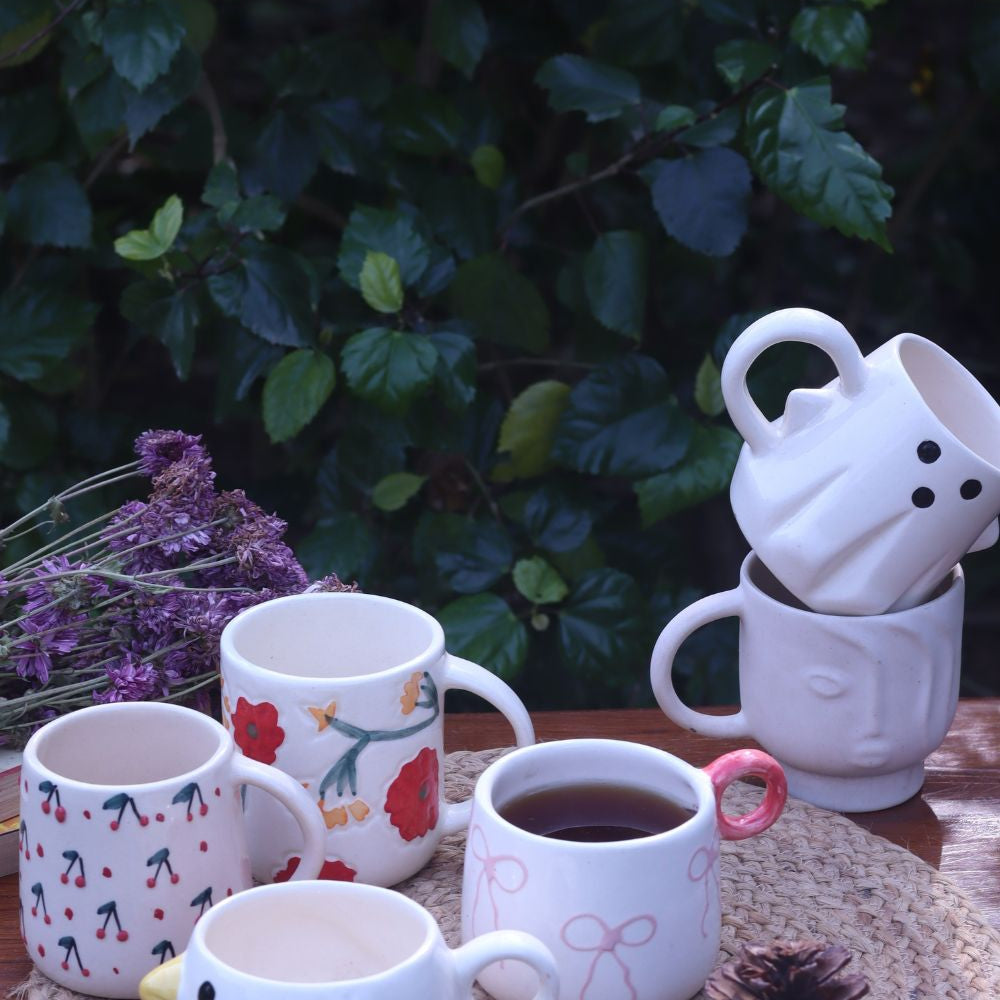 Handmade Set of 6 Bloom & Grow Mugs Combo ( for the price of 5)