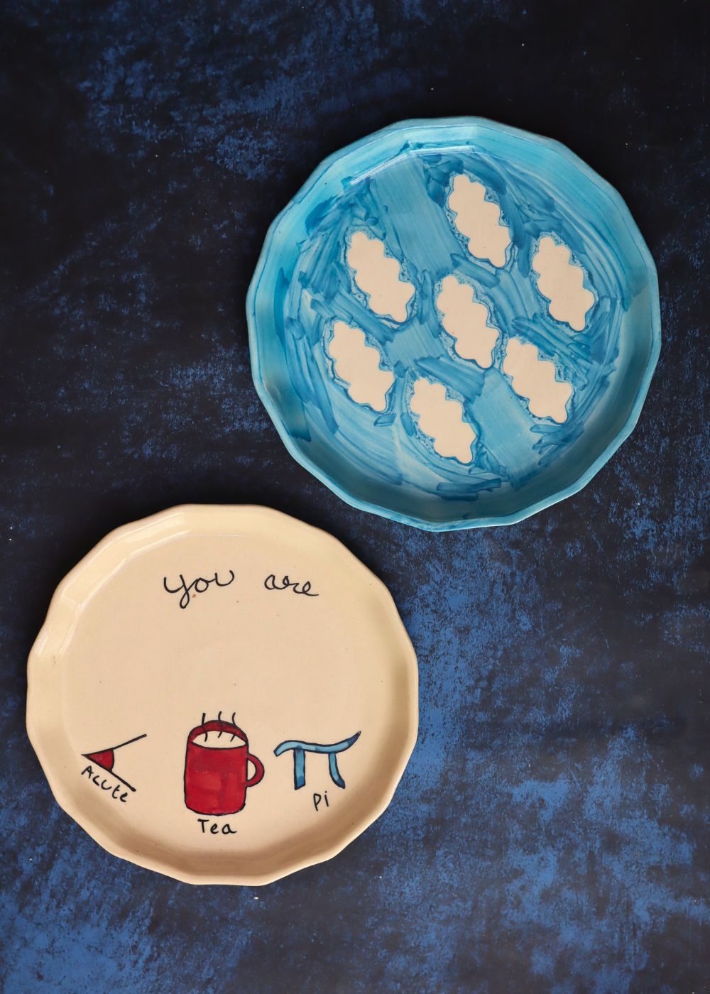 handmade Cloud & Cutie pie Plate