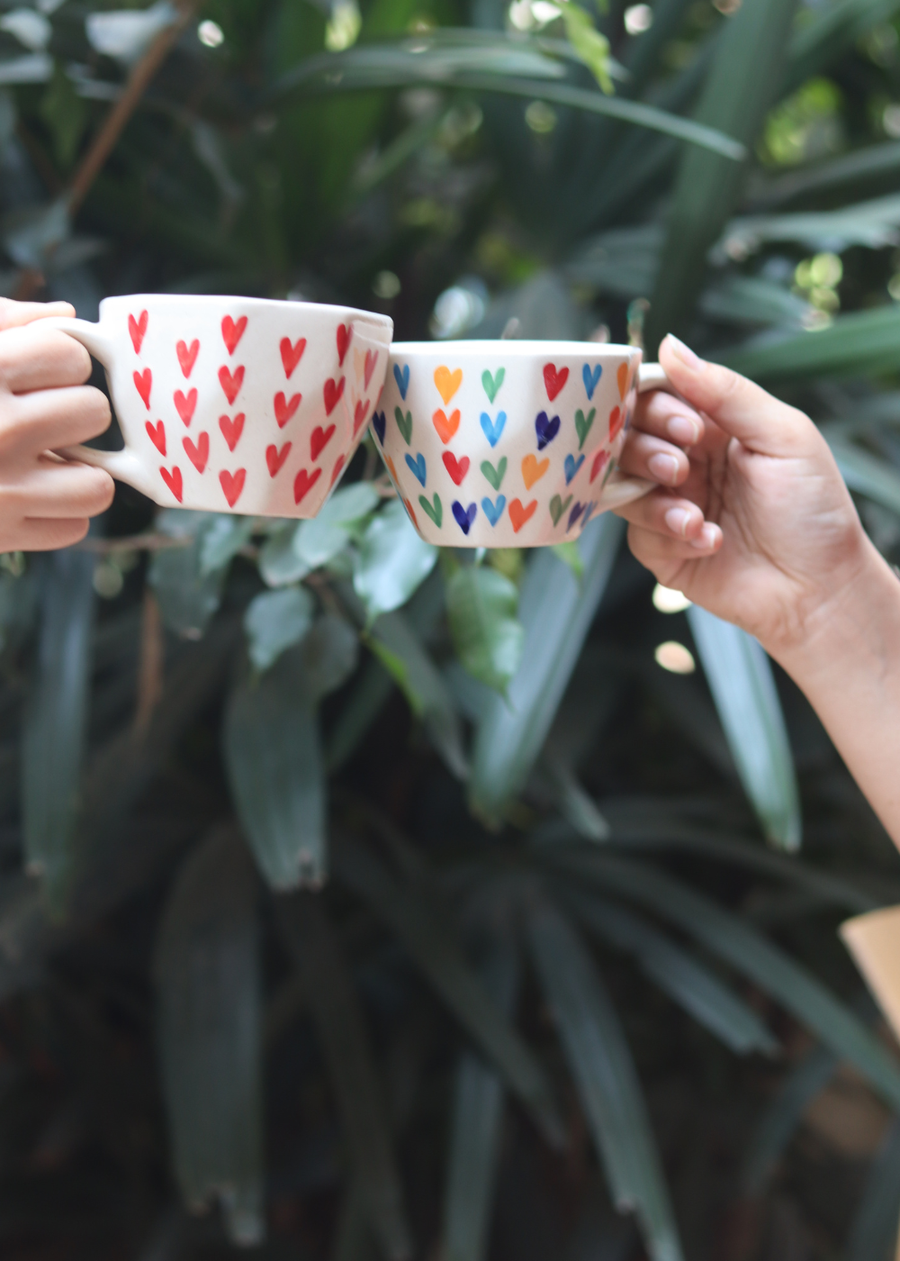 handmade loveislove & heart mug 