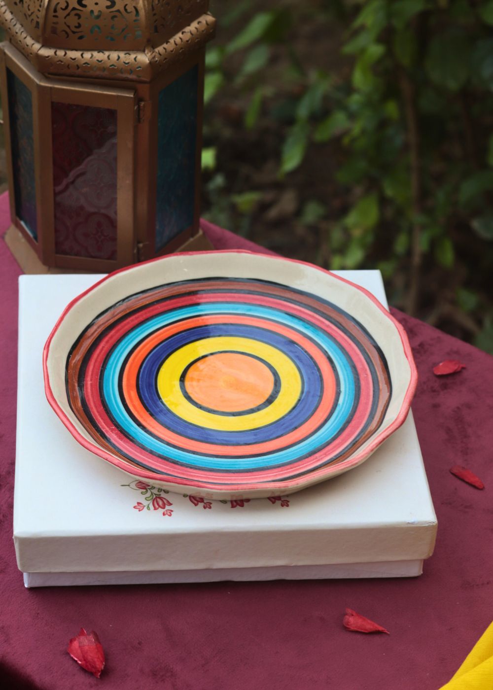 handmade Rainbow Swirl Plate in a Gift Box