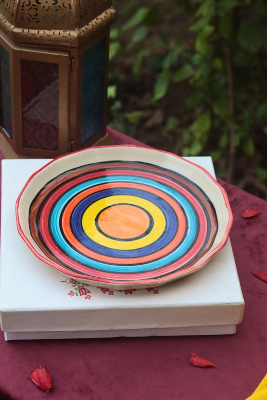 handmade Rainbow Swirl Plate in a Gift Box