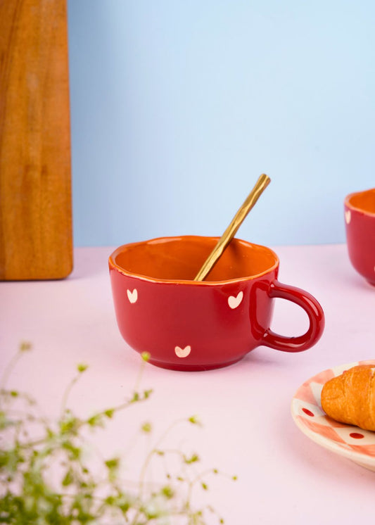 cupid cup with glossy red color