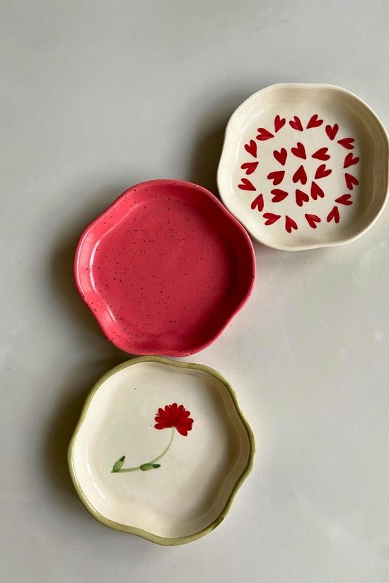 set of 3 dessert plates combo handmade in india 
