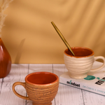 handmade brown & cream torrent chai cup