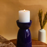 Handmade Royal Blue Pillar Candle Holder - Large