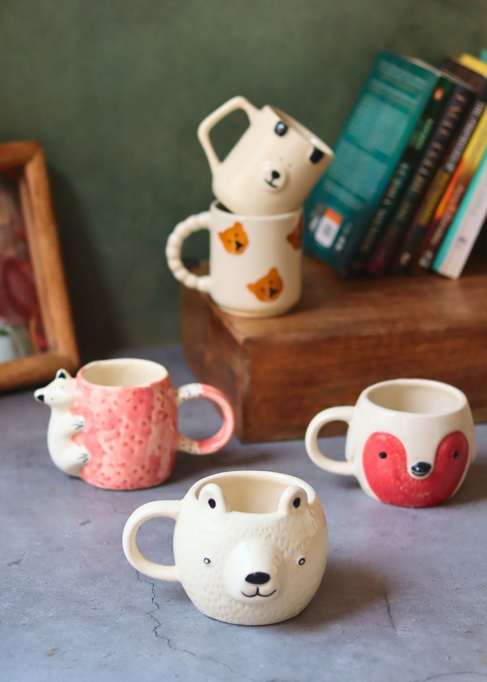 Set of 6 Jungle Joy Mugs (for the price of 5) handmade in india