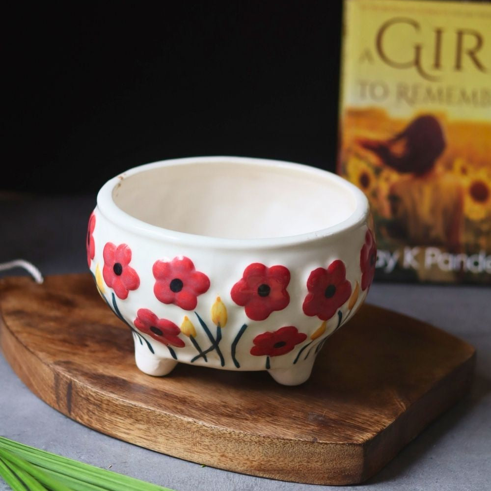 Poppy Fields Planter made by ceramic