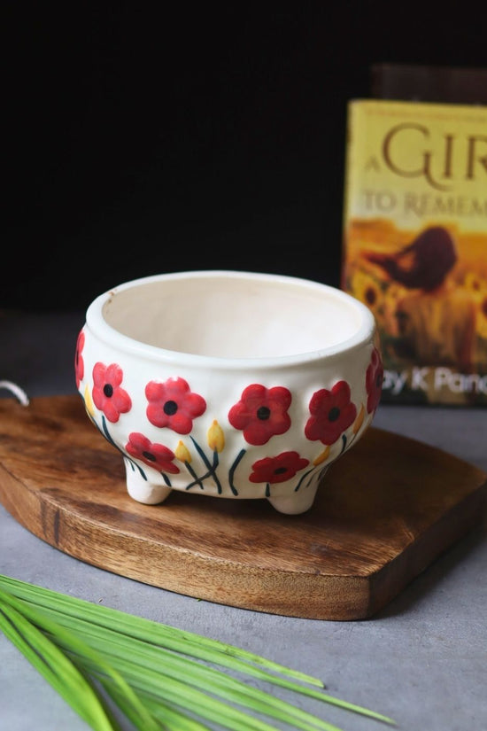Poppy Fields Planter made by ceramic