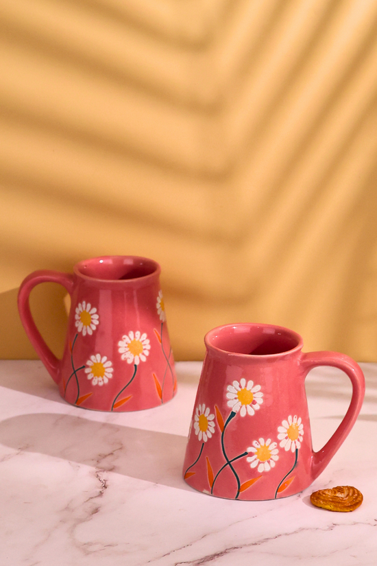 Pink spring coffee mugs
