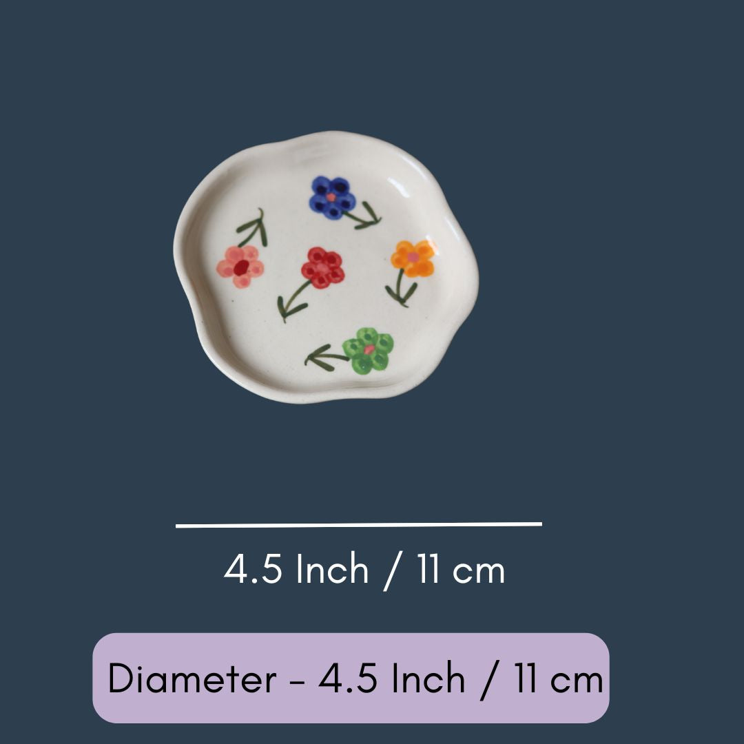 Floral Blossom Handmade Dessert Plate