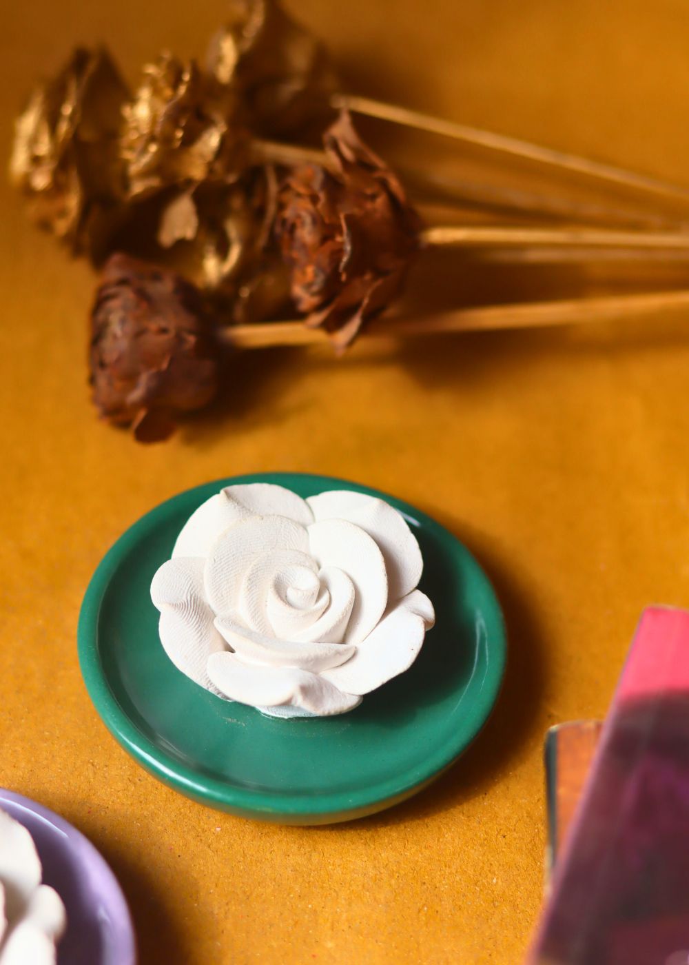 Bottle Green Floral Diffuser
